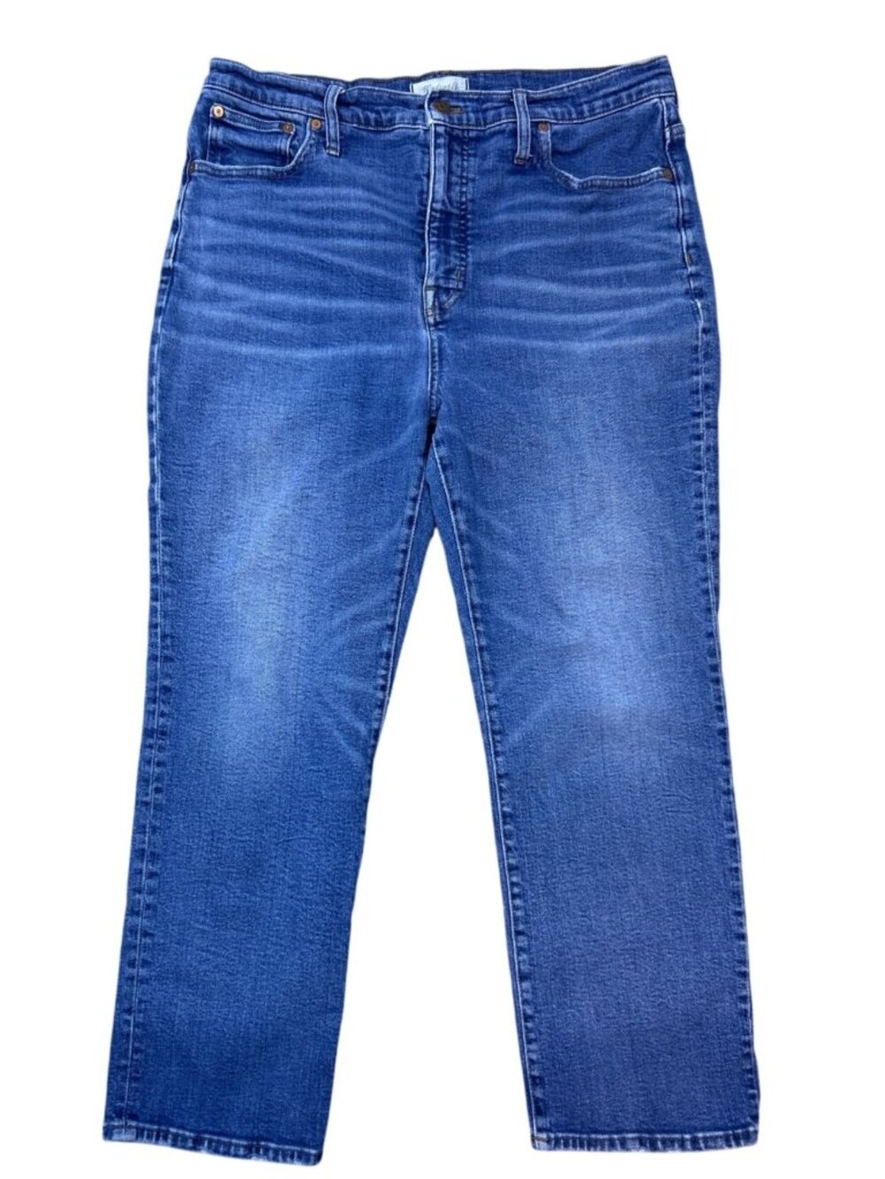 Madewell Slim Demi Boot Jeans Women's 32 Cropped Medium Wash Denim Pants